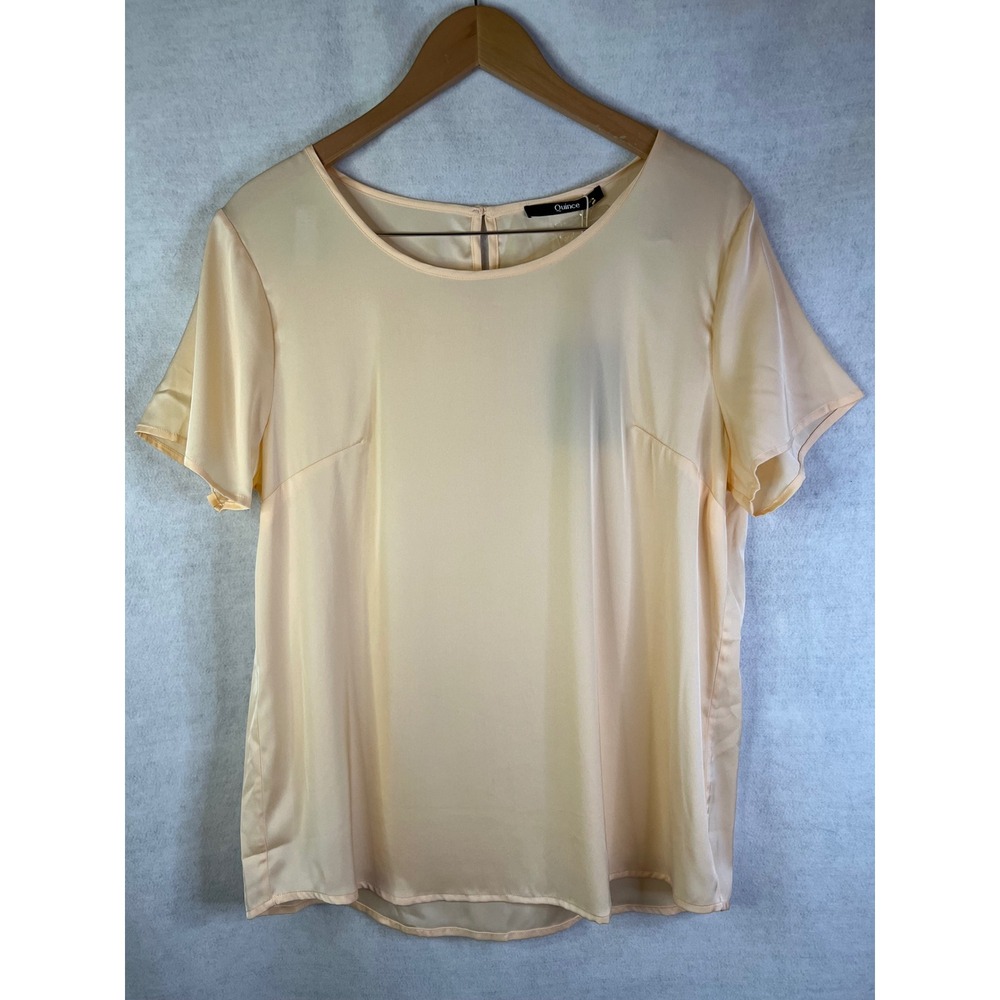 Quince Silk Blouse Butter Yellow Sz XL NWT